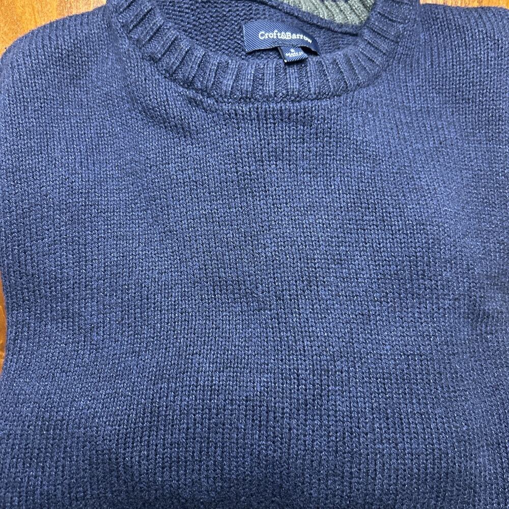 Croft & Barrow Men's Pullover Sweater, Blue, Size Small, Long Sleeve, Crew Neck